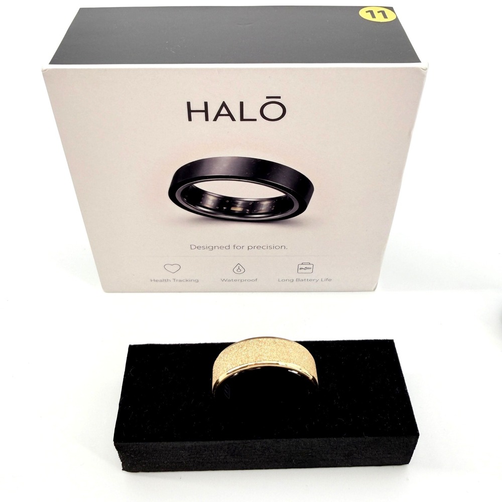Halo Smart Ring Size 11 Gold Like New Health Tracking Waterproof Bluetooth